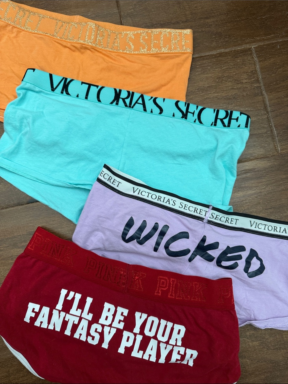 Victoria's Secret Sz Sm Boyshort Set - Orange, Aqua, Lavender, Red
